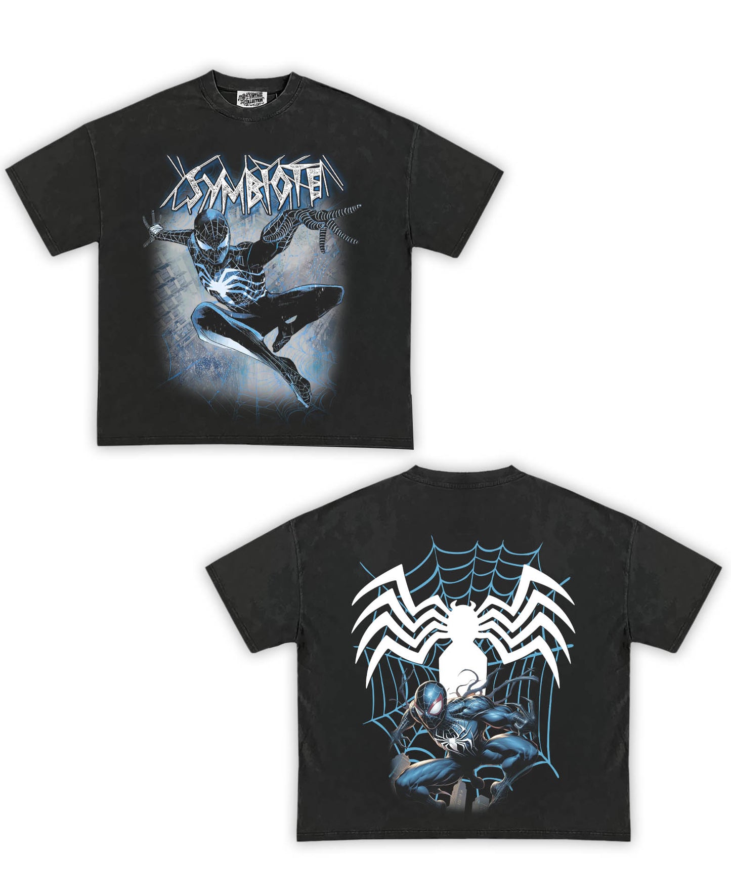 Spider-Man “Symbiote” Tribute Vintage Shirt: Front/Back (Vintage Black)