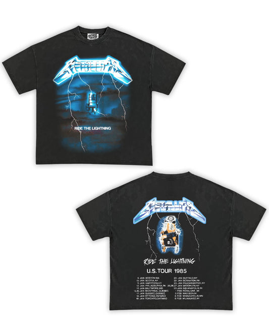 Metallica Tribute Vintage Shirt: Front/Back (Vintage Black)