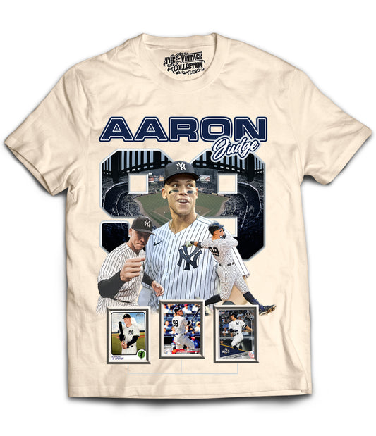 Aaron Judge Tribute Vintage Shirt: Front/Back (White)
