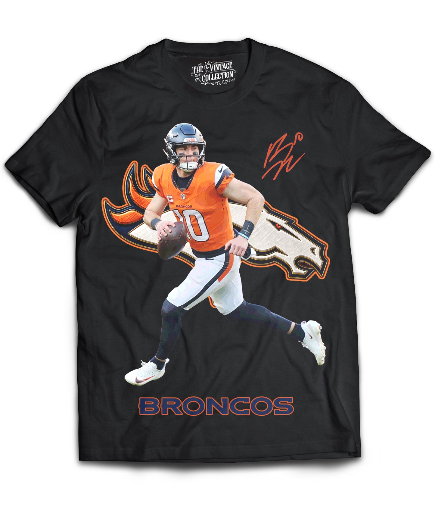 Bo Nix Vintage Shirt: Adult & Youth (Black)