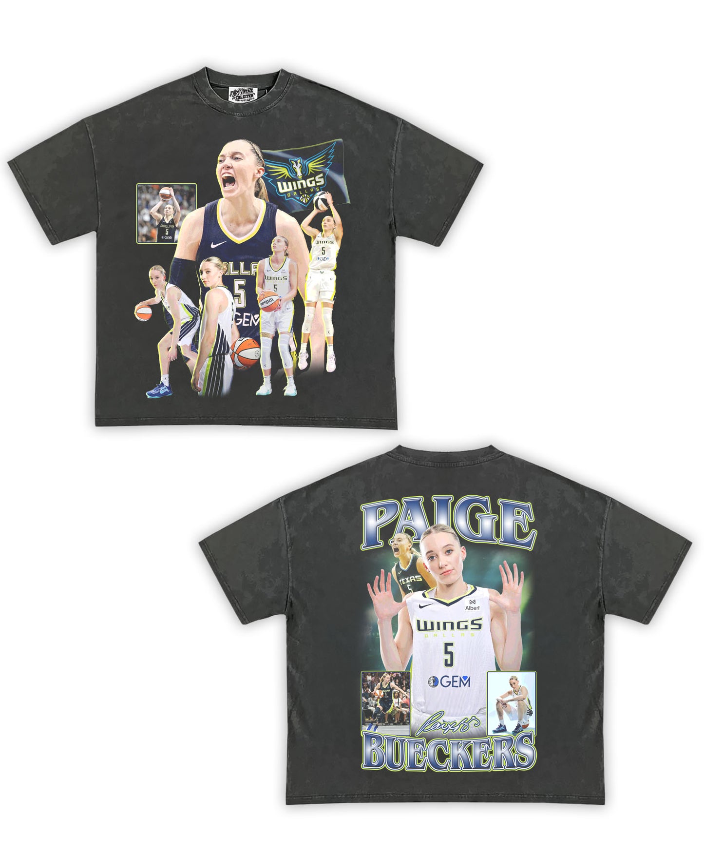 Paige Bueckers Vintage Shirt: Front/Back (Shadow)