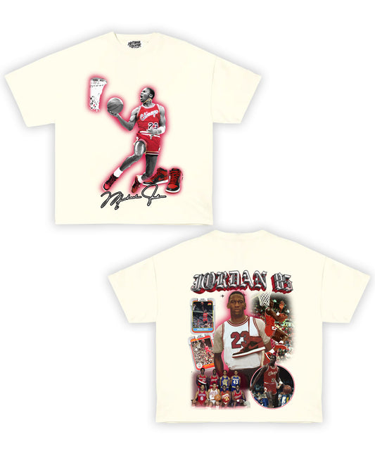 Jordan 85 Tribute Vintage Shirt: Front/Back (White)