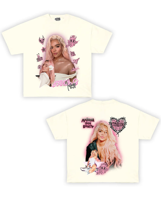 Karol G Tribute Vintage Shirt: Front/Back (White)