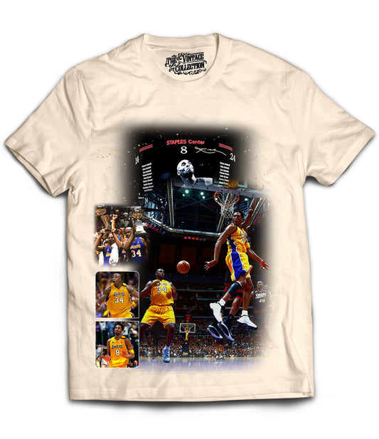 Kobe/Shaq Tribute Vintage Shirt: Front/Back (White)