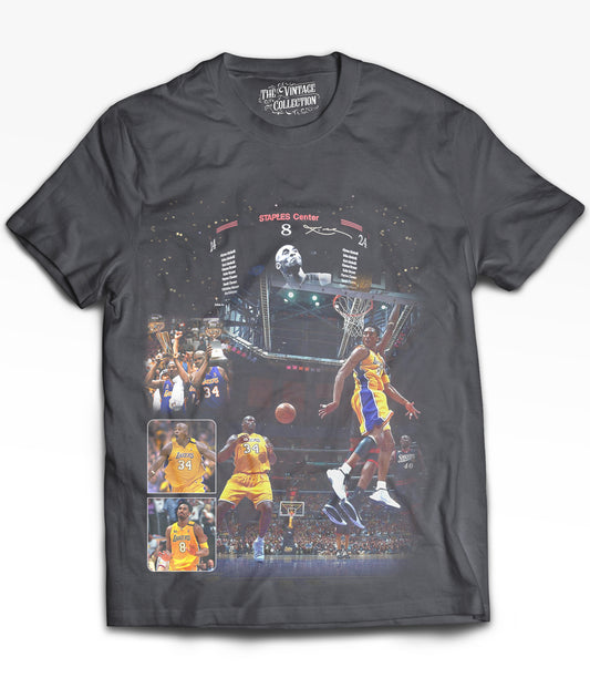 Kobe/Shaq Tribute Vintage Shirt: Front/Back (Vintage Black)
