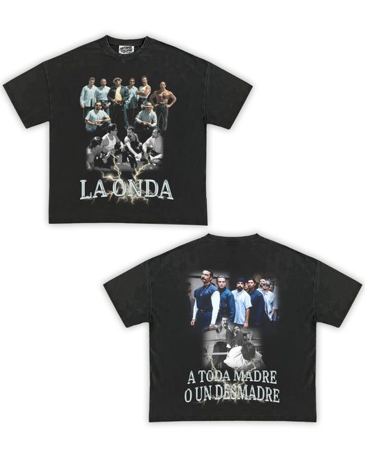 La Onda Tribute Vintage Shirt: Front/Back (Vintage Black)