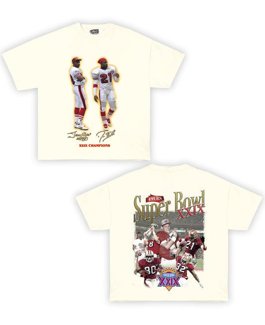 Superbowl 29 Tribute Vintage Shirt: Front/Back (White)