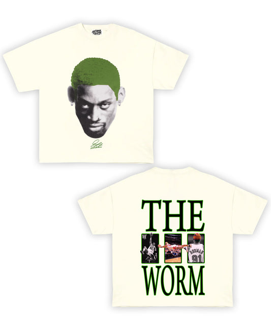 The Worm Tribute Vintage Shirt: Front/Back (White)
