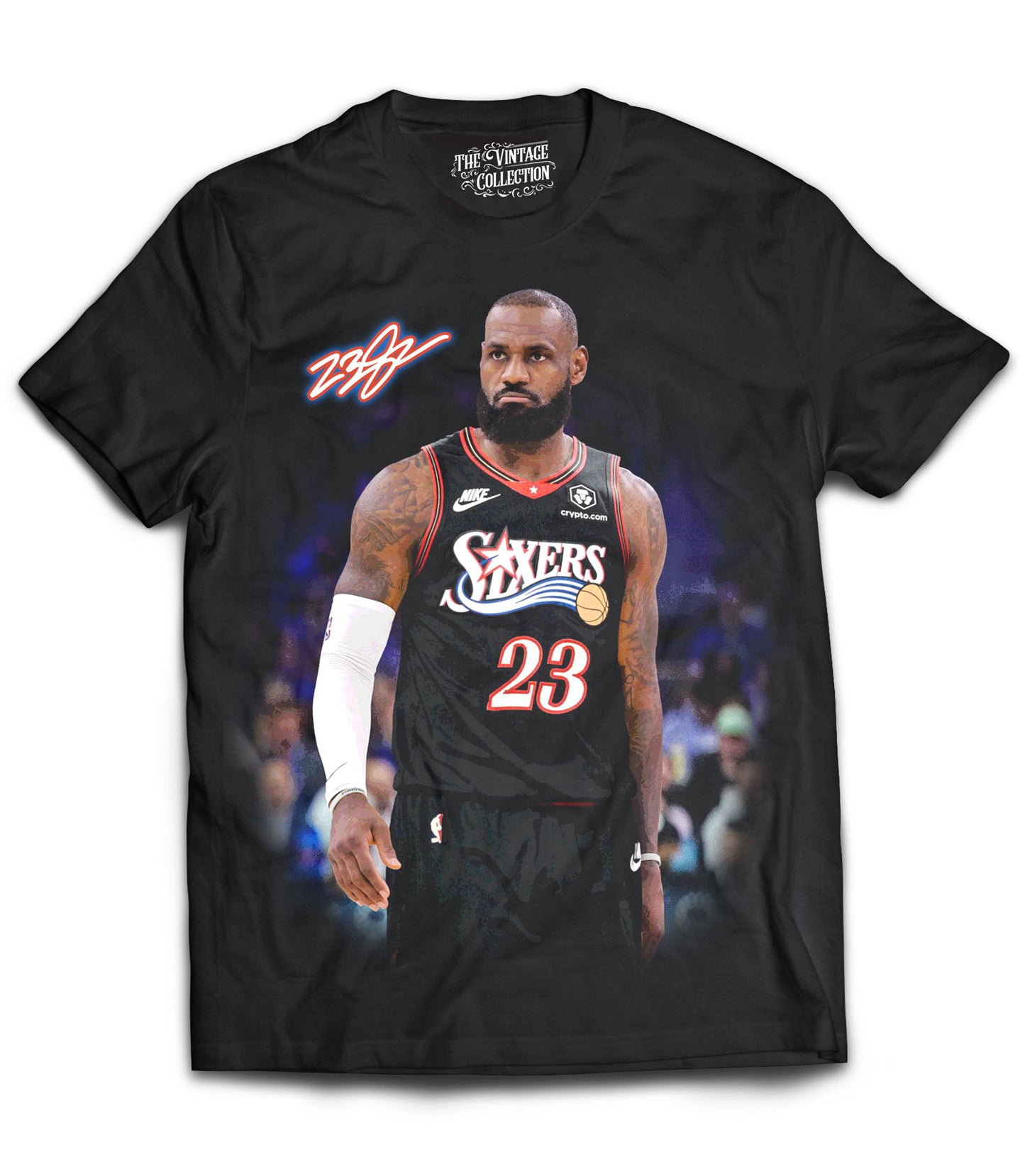 Lebron James Sixers Vintage Shirt: Adult & Youth (Black)