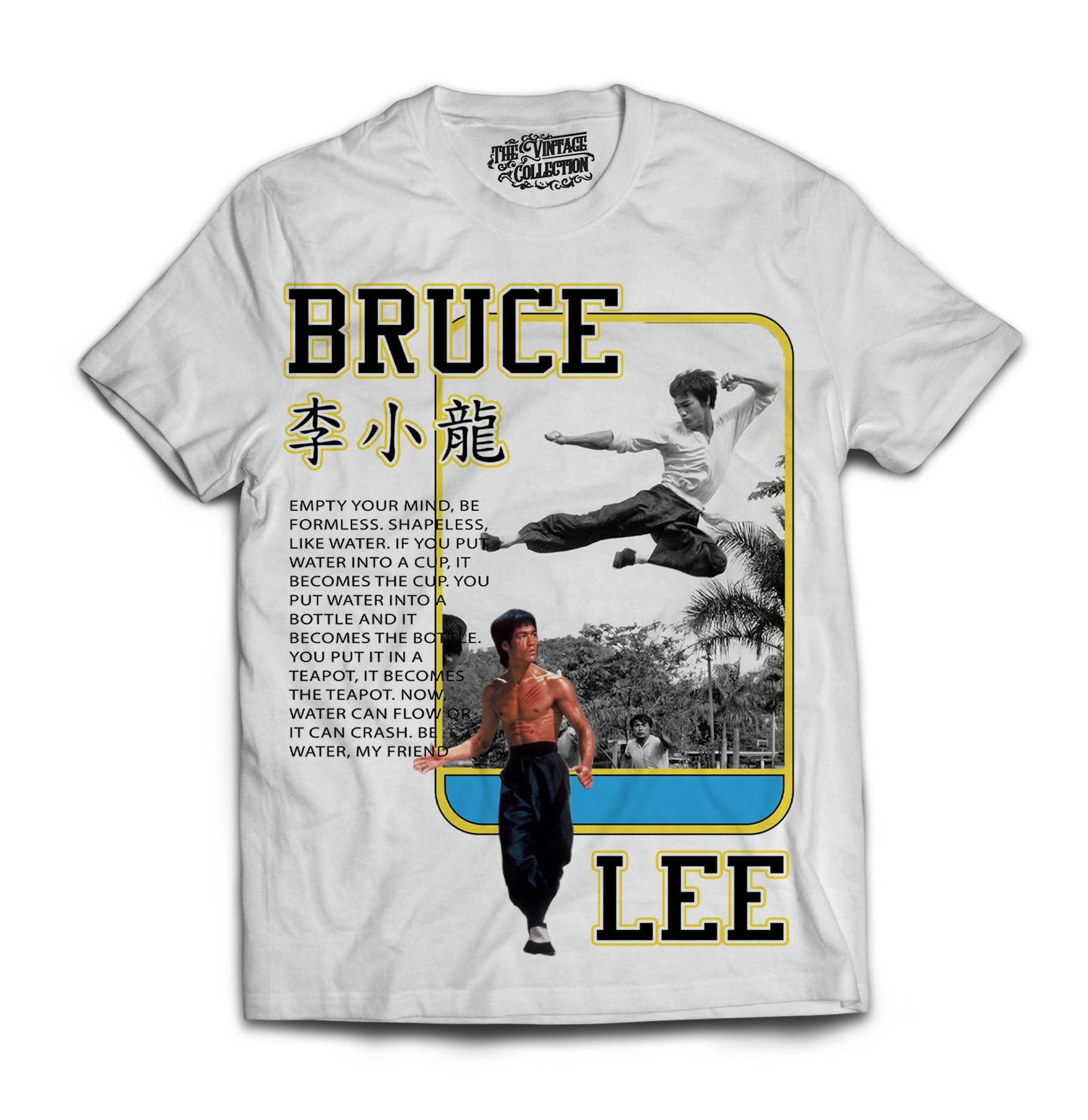 bruce lee card sleeves Bruce Lee Card Tribute T-Shirt (WHITE)