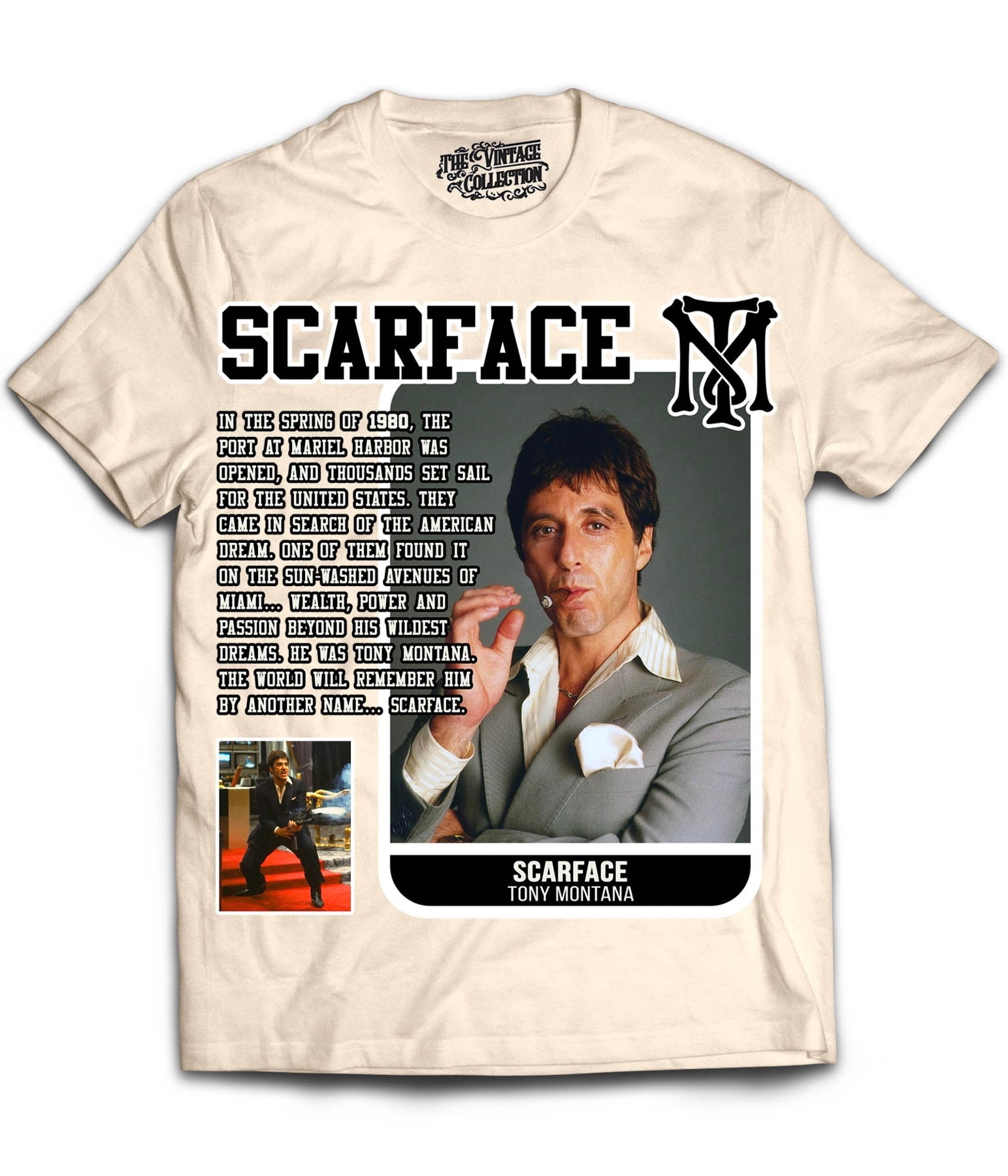Scarface Card Tribute T-Shirt (CREAM)