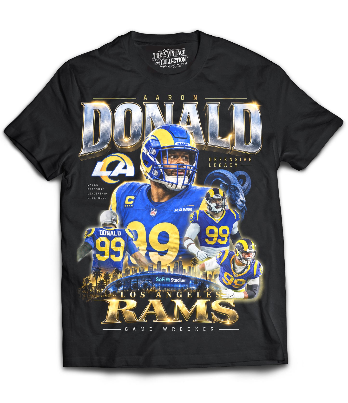 Aaron Donald Tribute Shirt: Adult & Youth (Black)