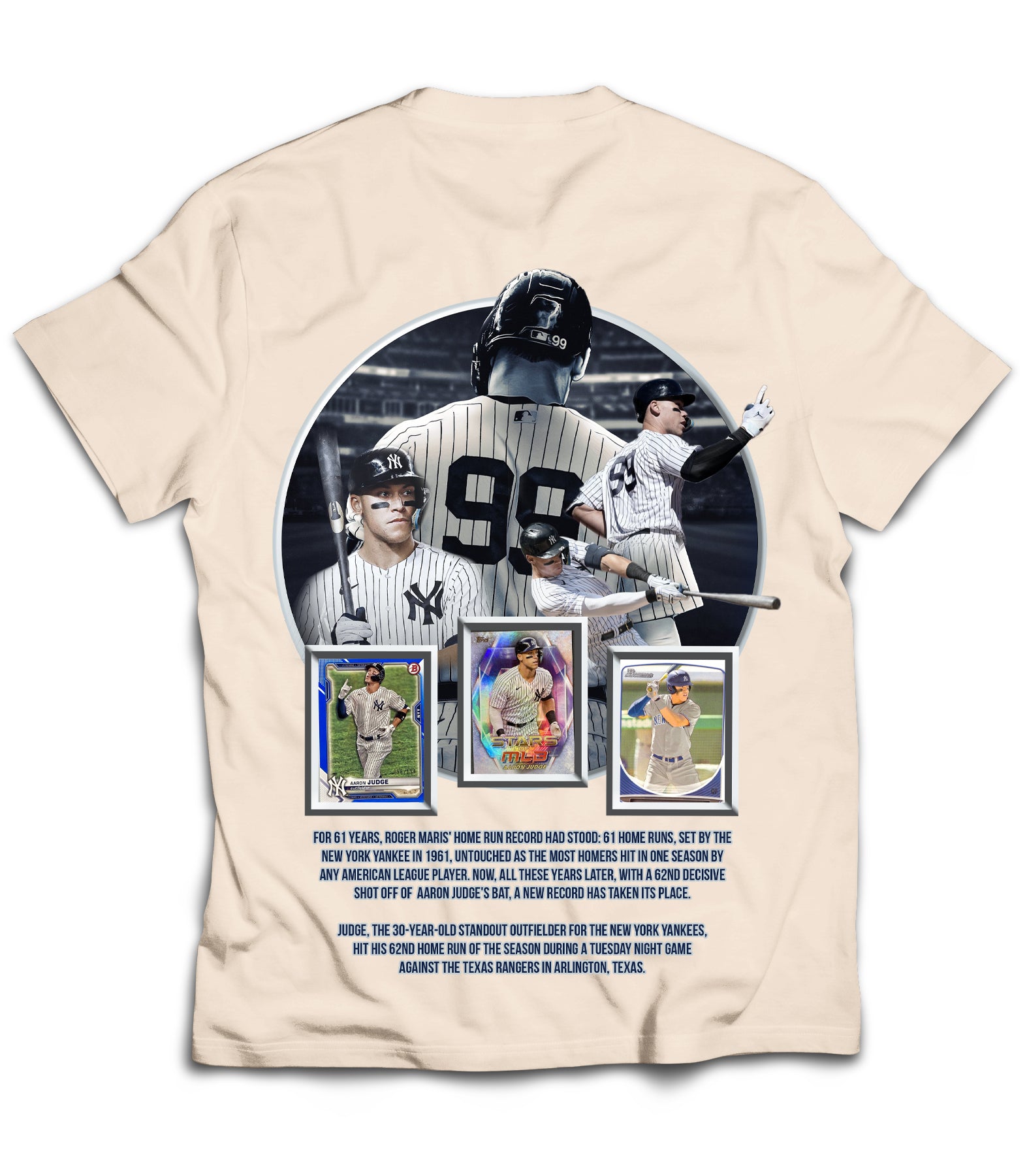 Aaron Judge Tribute Vintage Shirt: Front/Back (Cream) – The Vintage  Collection