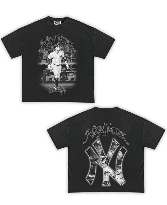 NY Aaron Judge Tribute Vintage Shirt: Front/Back (Vintage Black)