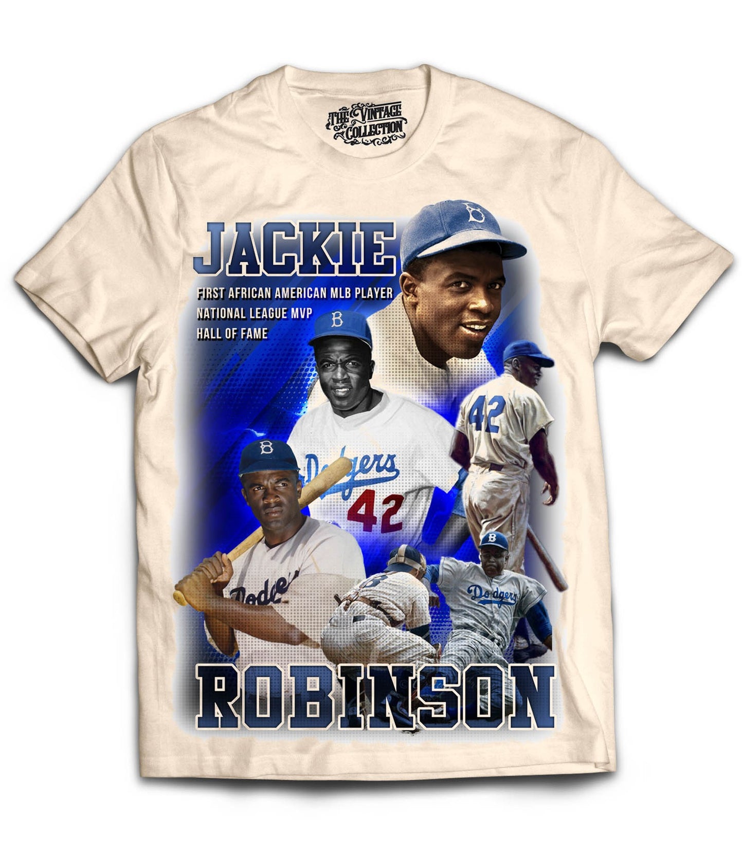 Jackie Robinson Tribute T-Shirt (CREAM) – The Vintage Collection